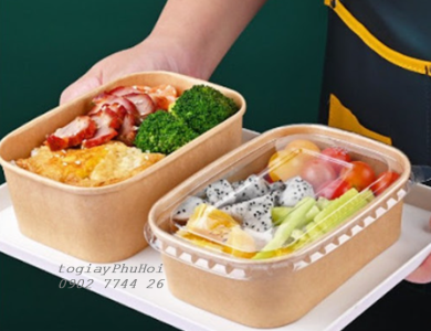 Tô giấy kraft chữ nhật 580ml
